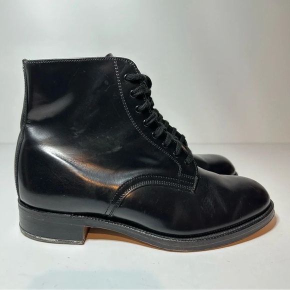 Sanders Mens Black Leather Dress Boots Metal Heel Made In England Size 7 (2663B - Picture 1 of 10